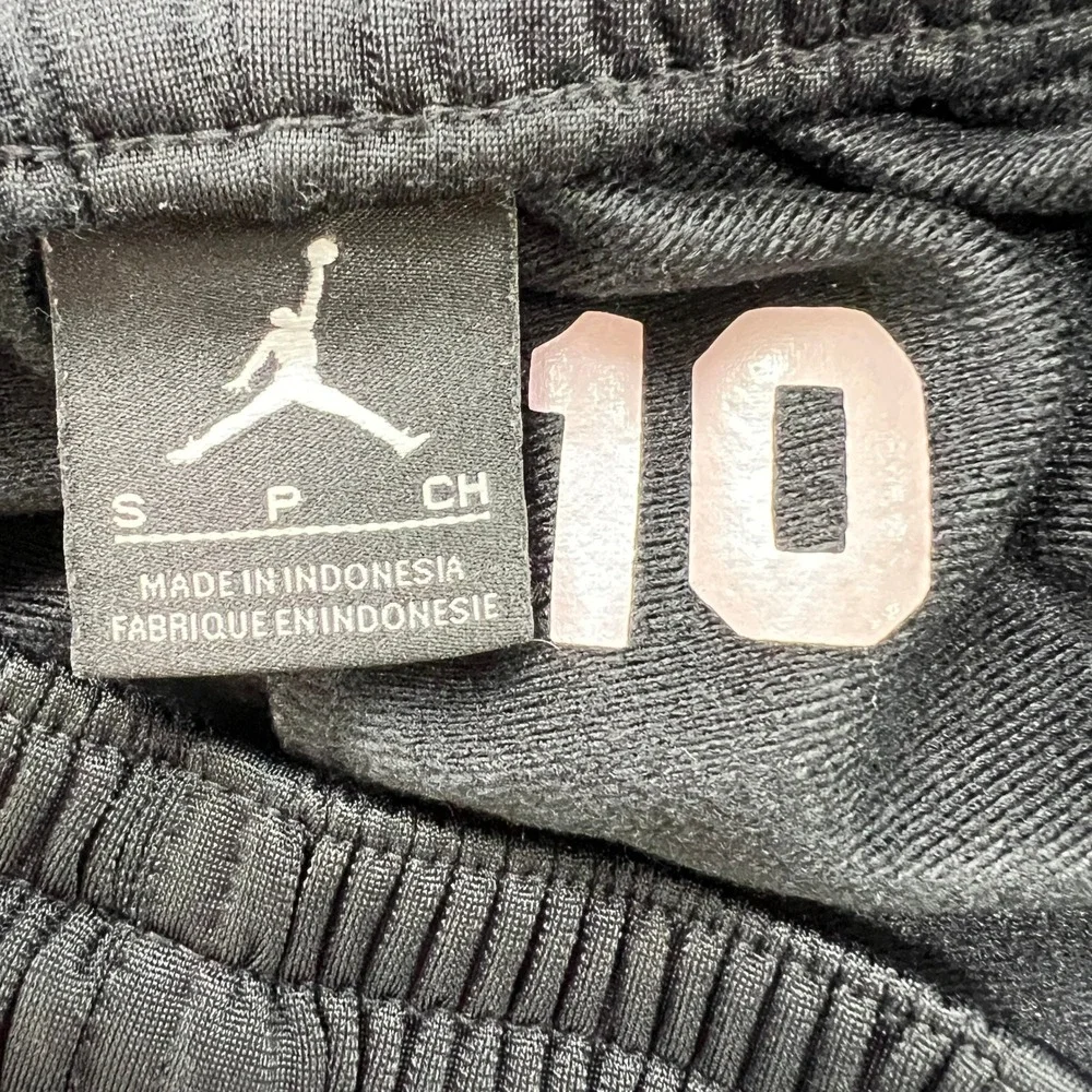 Air Jordan Track Pants Mens Small Athletic Training Black White Stripe Ankle Zip